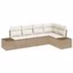 vidaXL Ensemble de Canapé de Jardin 5 Pièces avec Coussins Beige Rattan Poly