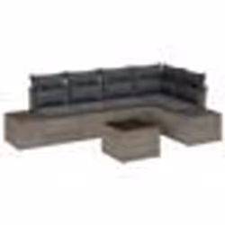 vidaXL Ensemble de canapé de jardin 5 pièces avec coussins noir poly rattan