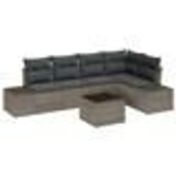vidaXL Ensemble de canapé de jardin 5 pièces avec coussins noir poly rattan