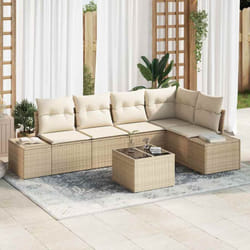 vidaXL Ensemble de canapé de jardin 6 pièces avec coussins brun en poly rotin