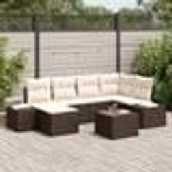 vidaXL Set de canapé de jardin 6 pièces avec coussins en rotin poly gris