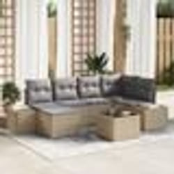 vidaXL Ensemble de canapé de jardin de 7 pièces avec coussins en rotin synthétique noir