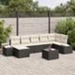 vidaXL Ensemble de canapé de jardin 7 pièces avec des coussins en poly rattan marron.