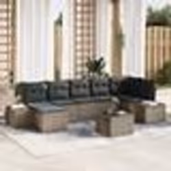 vidaXL Ensemble de canapé de jardin 7 pièces avec coussins noirs en poly rattan
