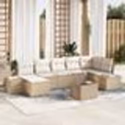 vidaXL Ensemble de canapé de jardin 8 pièces, coussins en poly rattan marron