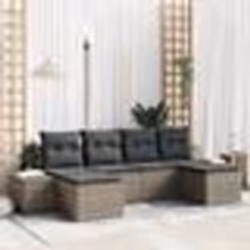 vidaXL Ensemble de canapé de jardin 6 pièces avec coussins en poly rotin gris