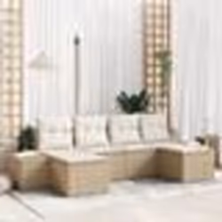 vidaXL Ensemble de canapé de jardin de 6 pièces avec coussins Beige Rotin synthétique