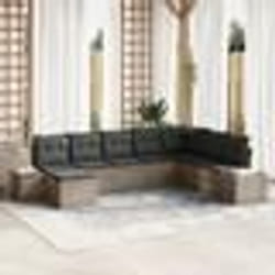 vidaXL Ensemble de canapé de jardin de 8 pièces avec coussins gris poly rotin