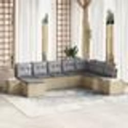 vidaXL Ensemble de Canapés de Jardin 8 Pièces avec Coussins Beige Rotin Synthétique