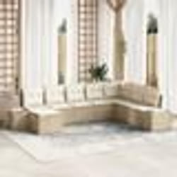 vidaXL Ensemble de canapé de jardin de 8 pièces avec coussins beige en poly rotin