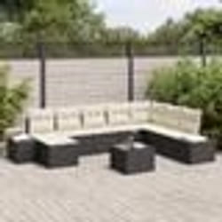 vidaXL Ensemble de canapé de jardin de 8 pièces avec coussins Brown Rotin Synthétique