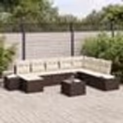 vidaXL Ensemble de canapé jardin 8 pièces avec coussins gris en poly rotin
