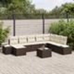 vidaXL Ensemble de canapé jardin 8 pièces avec coussins gris en poly rotin