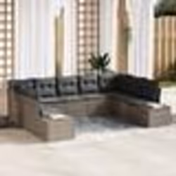 vidaXL Ensemble de canapé de jardin 9 pièces gris en rotin synthétique avec coussins