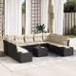 vidaXL Ensemble de Canapés de Jardin 9 Pièces avec Coussins Marron Poly Rattan