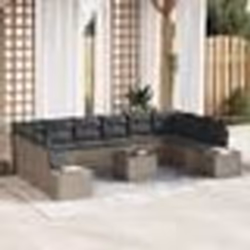 vidaXL Ensemble de Canapé de Jardin de 10 pièces avec Coussins Noir Rattan Poly