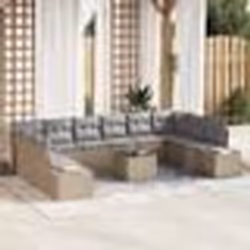 vidaXL Ensemble de canapé de jardin à 11 pièces avec coussins en rattan poly noir