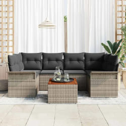 vidaXL Ensemble de canapé de jardin 7 pcs Gris 55 x 55 x 37 cm