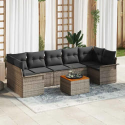 vidaXL Ensemble de canapé de jardin 8 pcs Gris 55 x 55 x 37 cm
