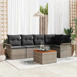 vidaXL Ensemble de canapé de jardin 6 pcs Gris 55 x 55 x 37 cm