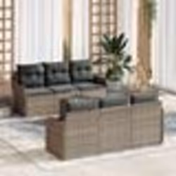 vidaXL Ensemble de canapé de jardin gris 7 pcs Gris Moyenne