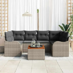 vidaXL Ensemble de canapé de jardin 7 pcs Gris