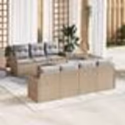 vidaXL Canapé de Jardin 8 pcs Beige, gris clair Grand