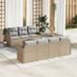 vidaXL Canapé de Jardin 8 pcs Beige, gris clair Grand