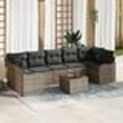 vidaXL Ensemble de Canapés de Jardin 8 pcs Gris Grand