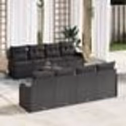 vidaXL Ensemble de Canapé de Jardin 9 pcs Noir Large