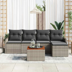vidaXL Ensemble de canapé de jardin 6 pcs Gris