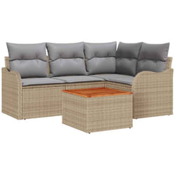 vidaXL Ensemble de Canapé de Jardin 5 pcs Beige, gris clair