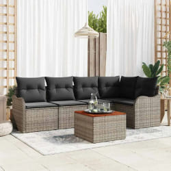vidaXL Ensemble de canapé de jardin 6 pcs Gris