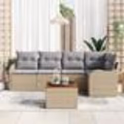 vidaXL Set de Canapés de Jardin 6 pcs Beige, gris clair Grand