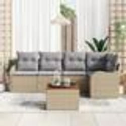 vidaXL Set de Canapés de Jardin 6 pcs Beige, gris clair Grand