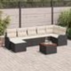 vidaXL Ensemble de canapé de jardin 8 pcs Noir, blanc