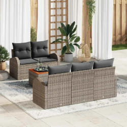 vidaXL Ensemble de canapé de jardin 6 pcs Gris