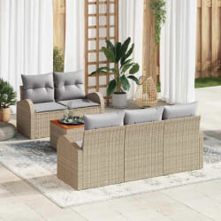 vidaXL Ensemble de canapé de jardin 6 pcs beige et gris clair