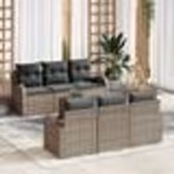 vidaXL Ensemble de canapé de jardin 7 pcs Gris Grand