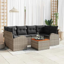 vidaXL Ensemble de canapé de jardin 7 pcs Gris