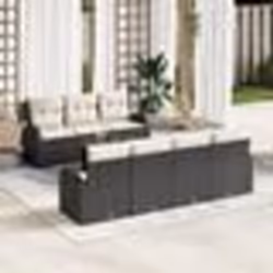 vidaXL Ensemble de Canapés de Jardin 8 pcs Noir, blanc Grand