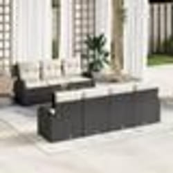 vidaXL Ensemble de Canapés de Jardin 8 pcs Noir, blanc Grand