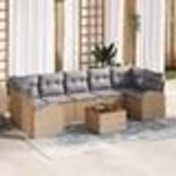 vidaXL Ensemble de Canapés de Jardin 8 pcs Beige, gris clair Grand