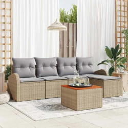 vidaXL Ensemble de canapé de jardin 6 pcs beige et gris clair