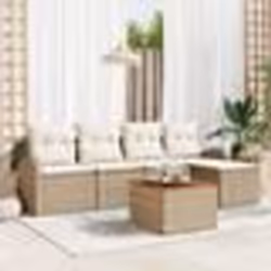vidaXL Ensemble de Canapé de Jardin 6 pcs Beige, blanc Grand