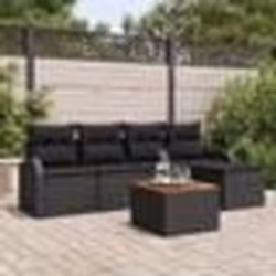 vidaXL Ensemble de Canapés de Jardin 6 pcs Noir Grand