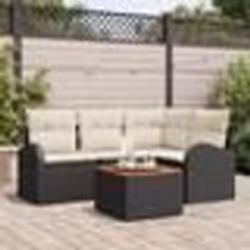 vidaXL Ensemble de Canapé de Jardin 5 pcs Noir, blanc Grand