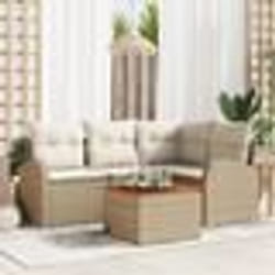vidaXL Ensemble de canapé de jardin 5 pcs Beige, blanc Grand