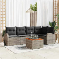 vidaXL Ensemble de canapé de jardin 6 pcs Gris