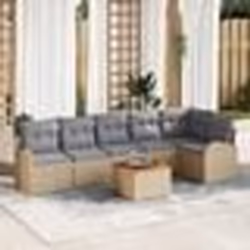 vidaXL Ensemble de Canapé de Jardin 7 pcs Beige, gris clair Grand